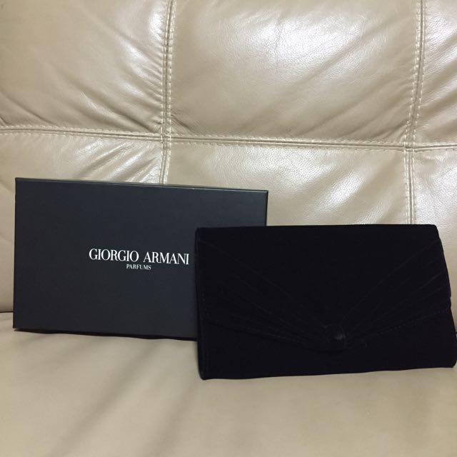 Giorgio Armani Parfums Black Velvet Evening Clutch Women s