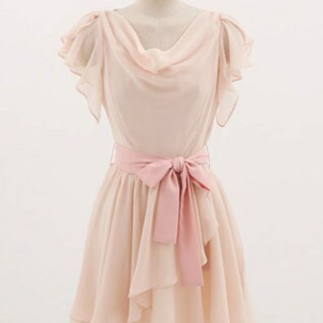 pale pink chiffon dress