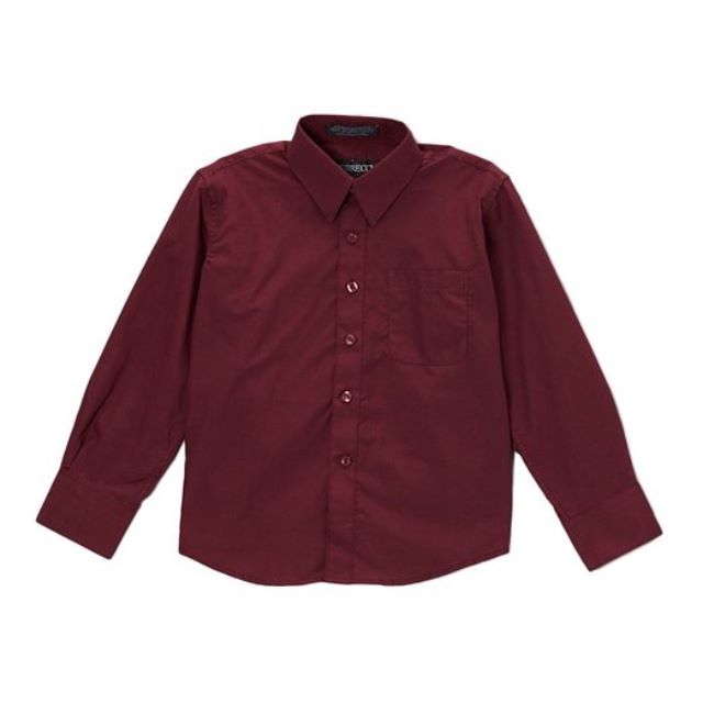Baby boy burgundy dress shirt Clearance