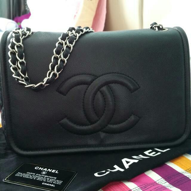 Chanel Classic Large Timeless Flap Bag Black Calfskin