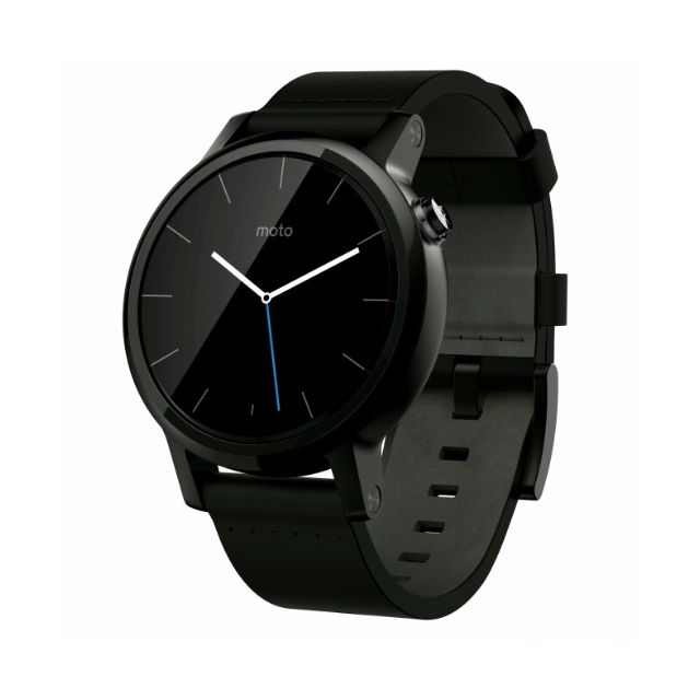 moto 360 small black leather