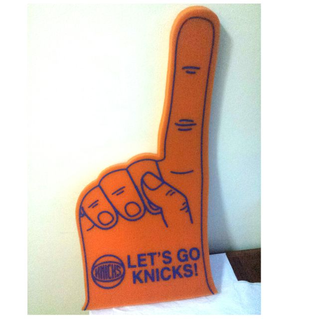 New York Knicks Orange Foam Finger Let's Go! 1 Fan NYK NBA Basketball
