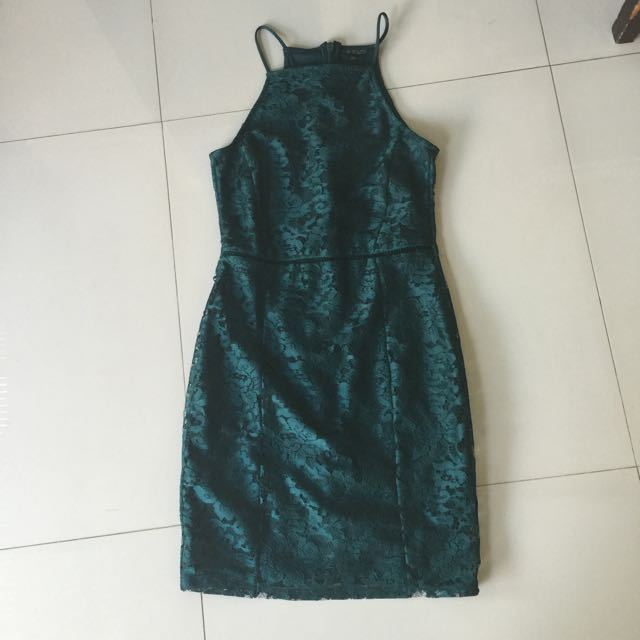 Topshop emerald green discount dress