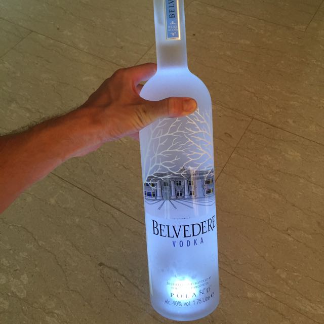 Belvedere Vodka 1.75L with blue led light, TV & Home Appliances, Kitchen  Appliances, Coffee Machines & Makers on Carousell