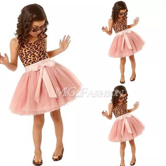 Girls Dress With Leopard Print Babies Kids On Carousell