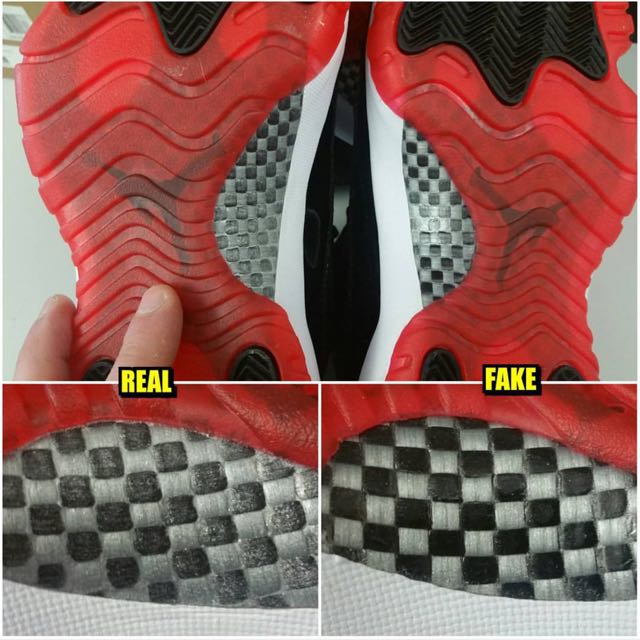 real bred 11s vs fake