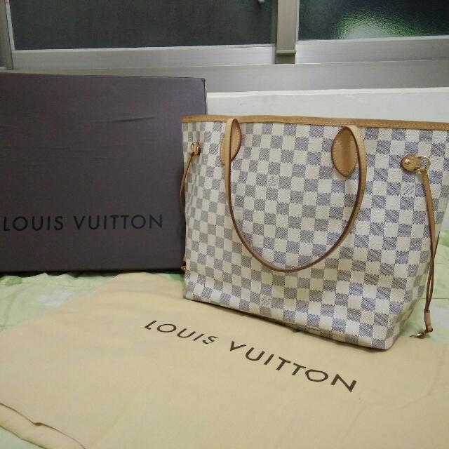 Louis vuitton damier sales azur neverfull gm