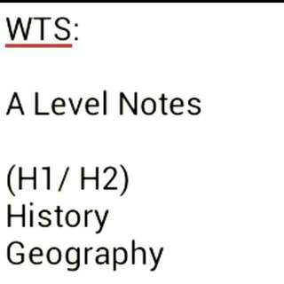 Selling A LEVEL HISTORY & GEOG Full Syllabus Notes