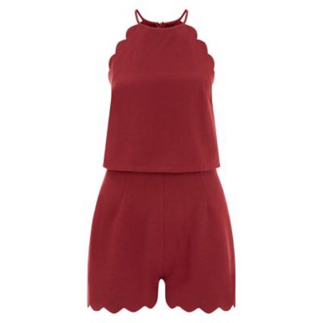 red playsuit new look