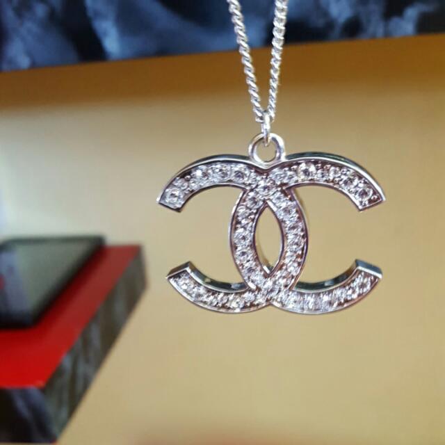 Chanel Classic Double C Crystal Pendant Necklace, Luxury, Accessories on  Carousell