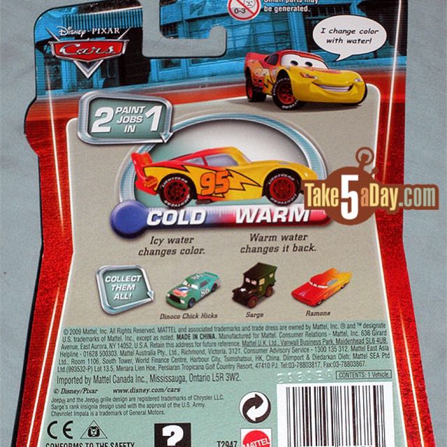 Disney Pixar Cars Color Change 1 55 Scale Vehicle Lightning Mcqueen Hobbies Toys Toys Games On Carousell