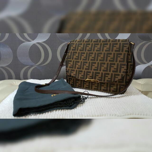 Fendi Zucca Sling Brown Women S Fashion On Carousell