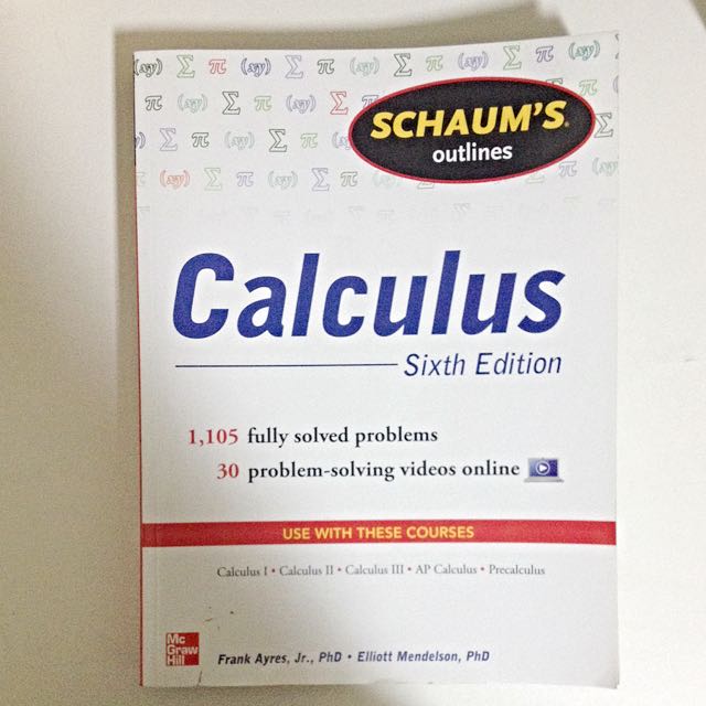 Schaum S Outlines Of Calculus Sixth Edition Books Stationery Textbooks On Carousell