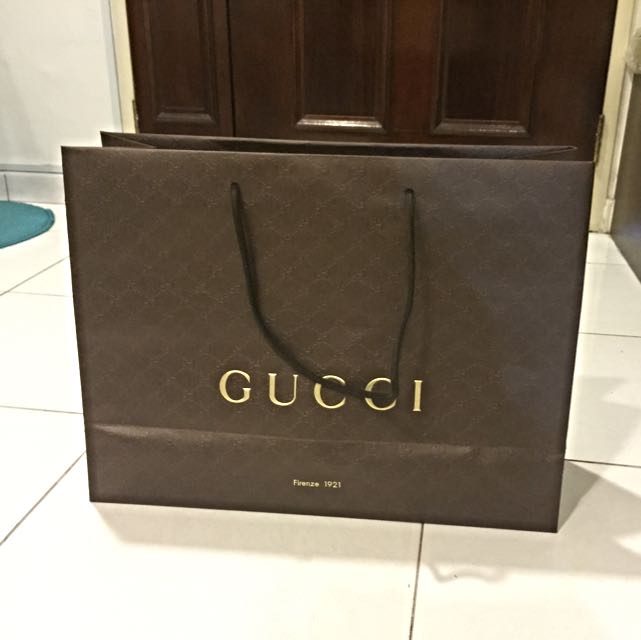 Gucci Paper Bag, Luxury, Bags & Wallets on Carousell