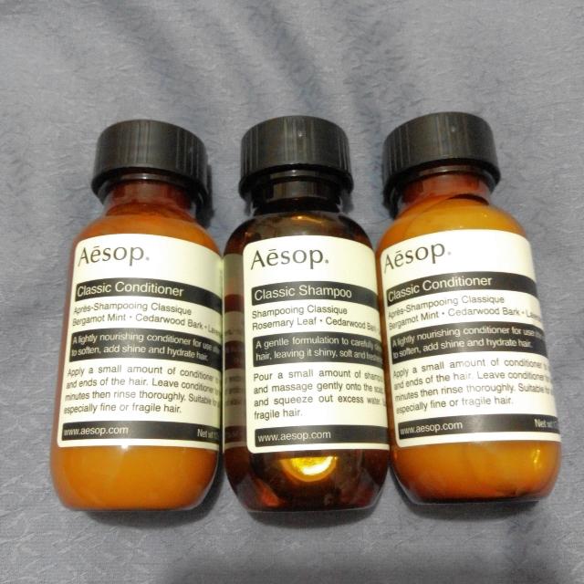 Travel And Bring Me Along Aesop Classic Shampoo and conditioner
