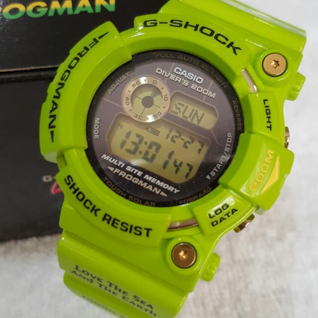 Casio G Shock Frogman Green Kermit GW 200F 3JR Diver s Watch BRAND NEW Condition G Shock
