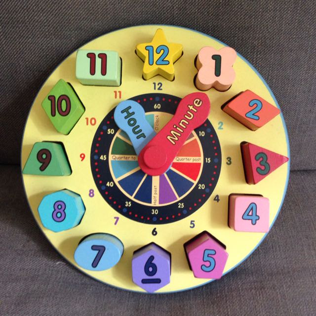 Melissa and Doug Shape Sorting Wooden Clock, Babies & Kids, Baby