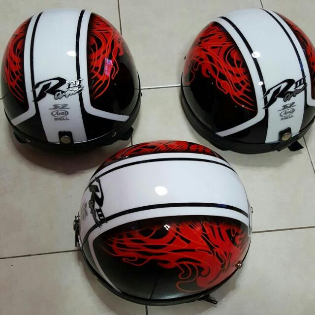 MHR Half Cap Airbrush helmet, Cars on 