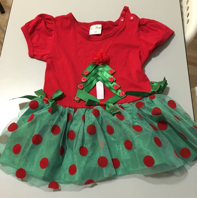 Red Green Christmas Theme Dress Babies Kids On Carousell