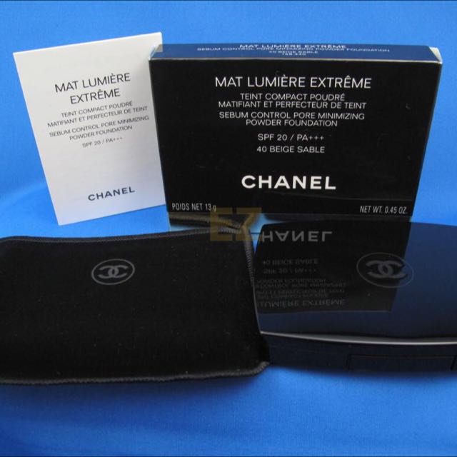 Chanel Mat Lumiere Extreme Spf 20 40 Beige Sable Powder Foundation