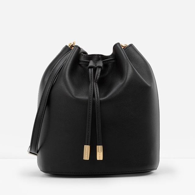 charles and keith drawstring bucket bag