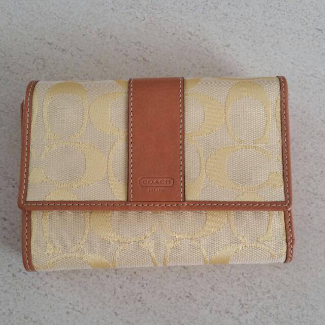 Authentic Coach Yellow Wallet, Luxury on Carousell