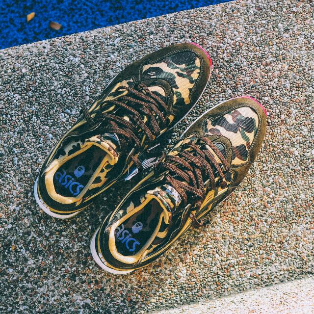 DS BAPE x ASICS GEL KAYANO US 9.5 Men s Fashion Footwear Sneakers on Carousell