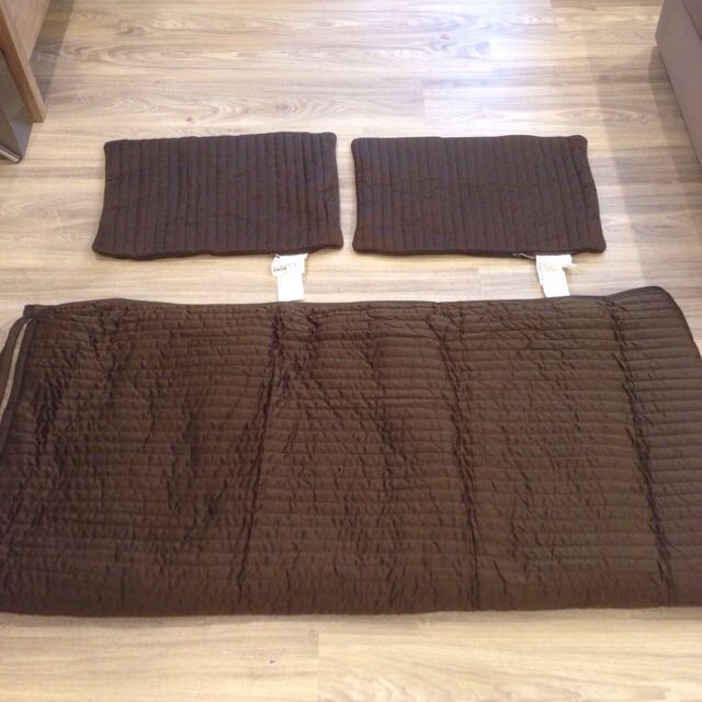Ikea Karit Brown Bedspread And Cushion Covers Furniture On Carousell