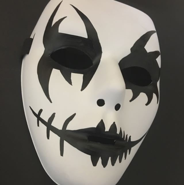 Jabbawockeez Custom Painted Design Mask White Black Purge Monotone