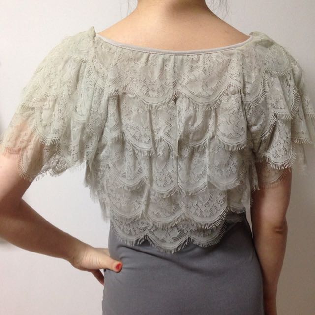 Grey lace bolero hotsell