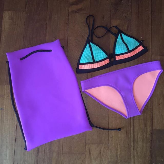 purple triangl bikini