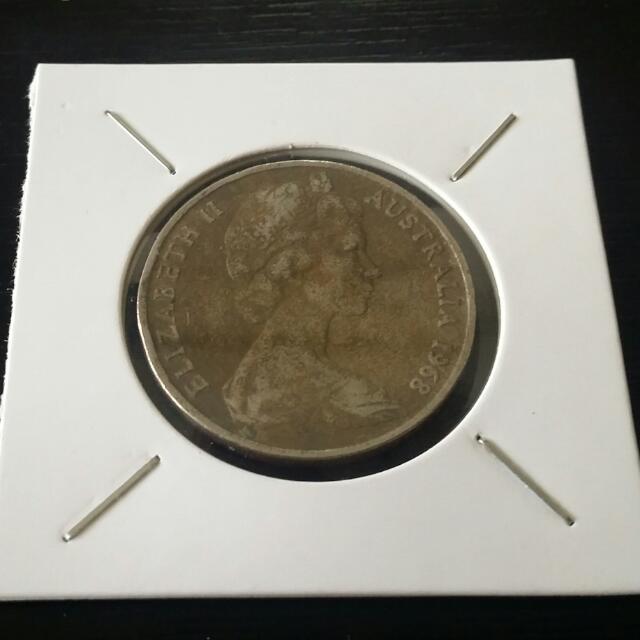1968 Australia 20 Cents Coin Keydate, Hobbies & Toys, Memorabilia & Collectibles, Currency on