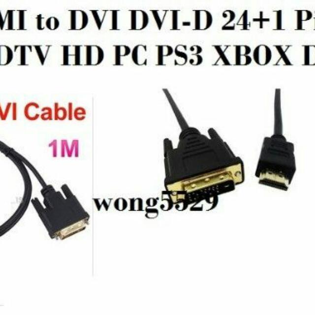 Clear Stock 3ft 1m Hdmi To Dvi Dvi D 24 1 Pin Cable Cord 1080p For Hdtv Hd Pc Ps3 Xbox Dvd 1 Everything Else On Carousell