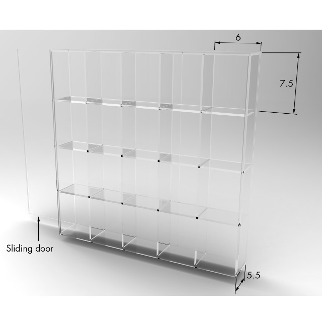 Premium Acrylic Display Case Pigeon Hole Bulletin Board