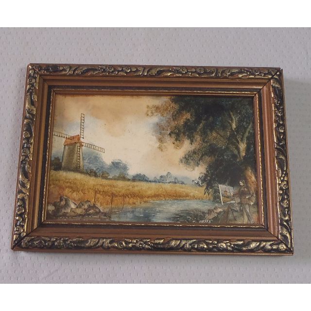 Op2 Vintage Original Miniature Landscape Oil Painting By English