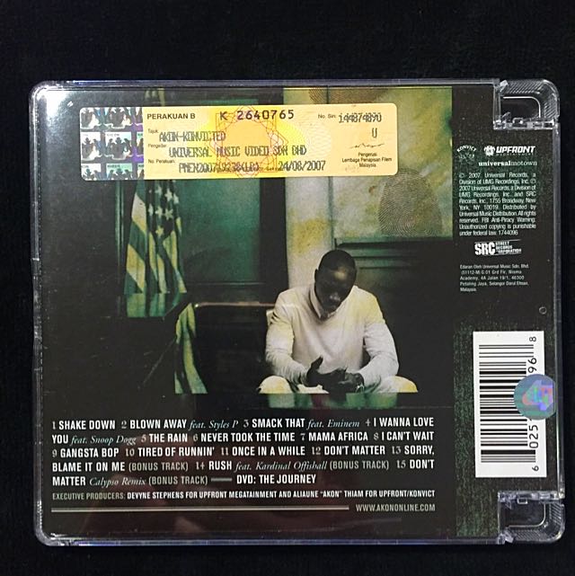 Akon - Konvicted Deluxe Editon CD + DVD Super Jewel Case, Hobbies & Toys,  Music & Media, CDs & DVDs on Carousell