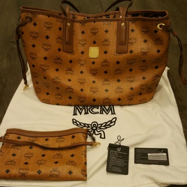 Authentic MCM Reversible Shopper Project Visetos Like New