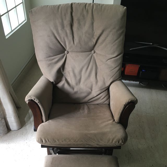 glider nursing chair and footrest