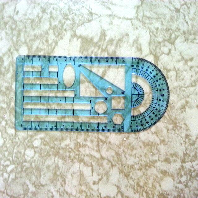 Primary School Model Ruler with protractor and shapes, Hobbies & Toys ...