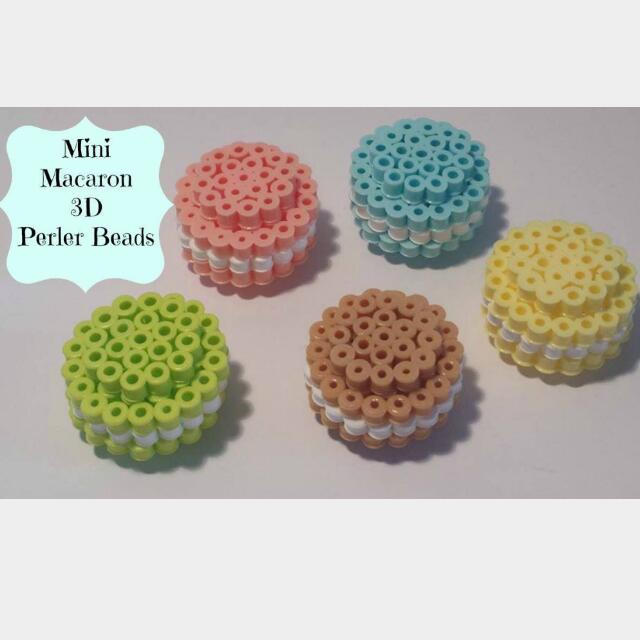 3d Macaron Perler Beads Keychain 5 Women S Fashion On Carousell