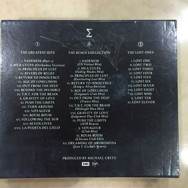 Enigma The Platinum Collection 3 Cd Box Set Pop Audio Music Music Media Cds Dvds Other Media On Carousell 2009 three cd collection containing a hits disc, a remix disc plus a third cd that features 11 previously unreleased tracks! enigma the platinum collection 3 cd box set pop audio music