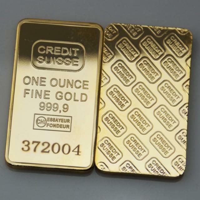 1oz Real 24k Gold Plated Credit Suisse Layered Bullion Bar 1oz Real 24k Gold Plated Credit Suisse Layered Bullion Bar Every Comes With Set Of Unique Serial Numbers Lasered On It Luxury Accessories