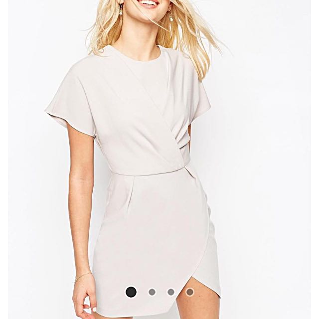 light grey wrap dress