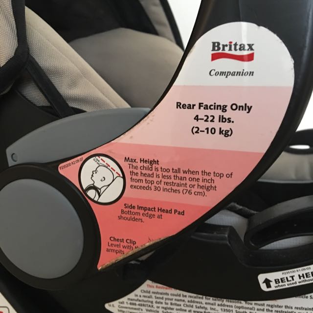 Britax Companion Infant Car Seat With ISOFIX Base Babies Kids Going Out Car Seats on Carousell