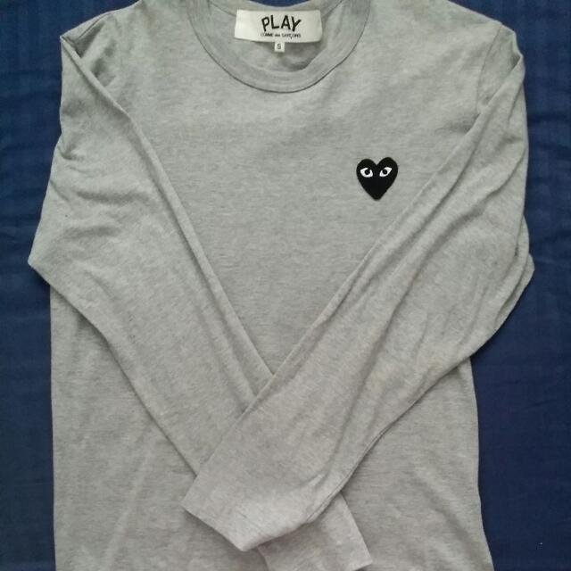 cdg grey black heart