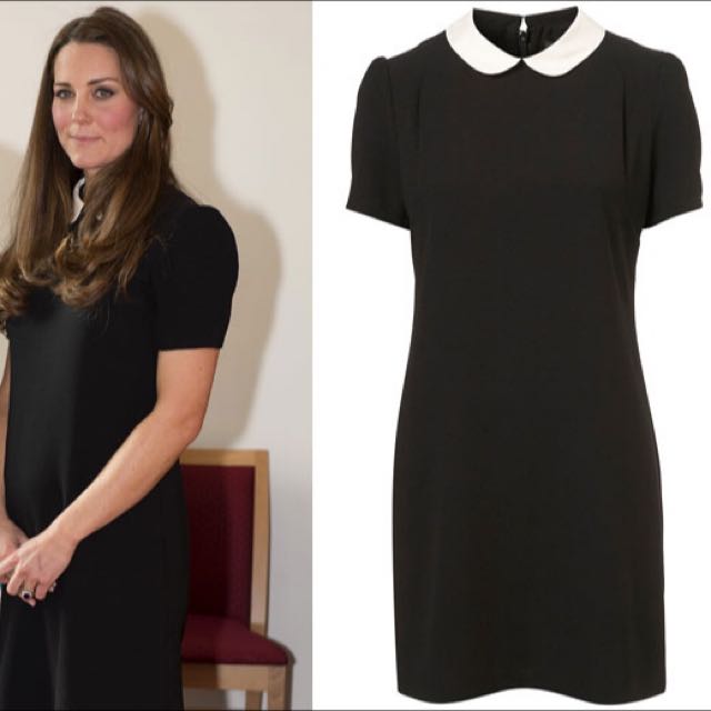 black dress with white collar forever 21