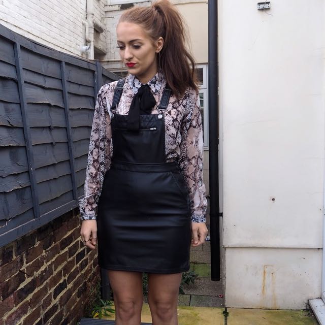 H M Leather Pinafore
