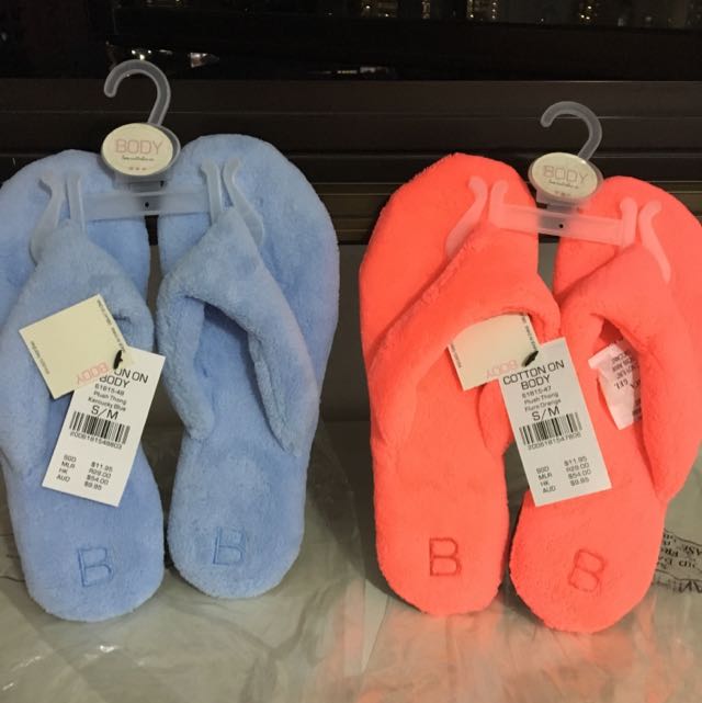 Plush Thongs Bathroom Slippers - Cotton 