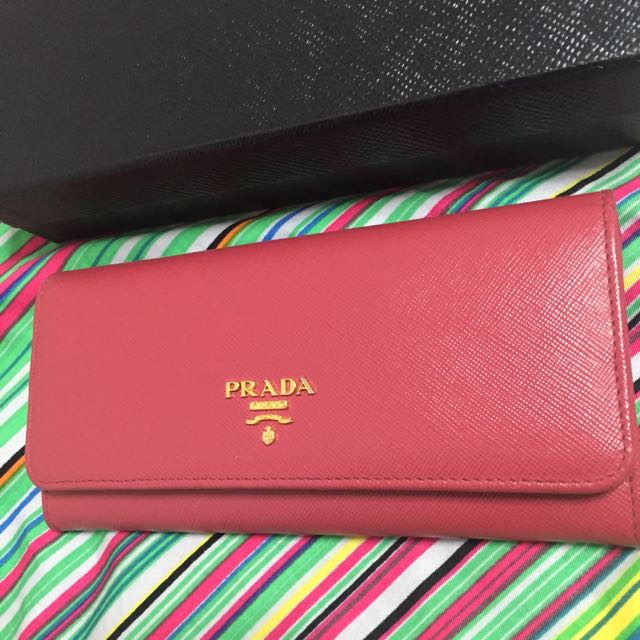 Prada saffiano multicolor wallet online