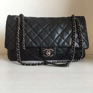 （保留中）CHANEL 復古銀鍊孟買包 （黑）30cm